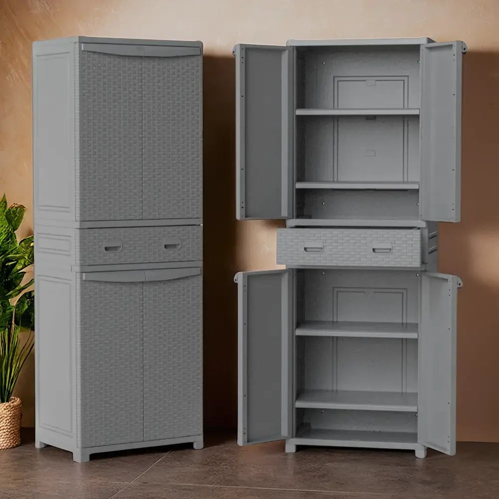 3M-Plast-70x50x205cm-Silver-Rattan-Double-Storage-Cabinet-with-Shelves1a