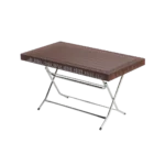 3m Plast Aura 135x80x75cm Brown Rectangular Foldable Table With Steel Legsa