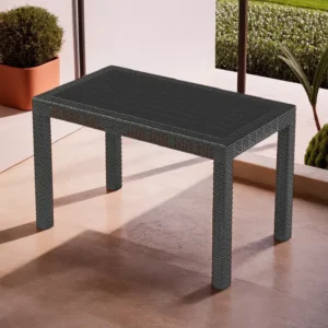 3M Plast Aurora 135cmx80cm Charcoal Grey Plastic Rectangular Table1a
