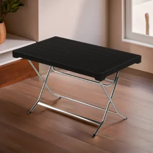 3M Plast Milano 125cmx75cm Black Plastic Rectangular Foldable Table With Steel Legs1a