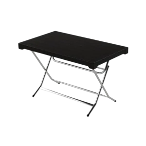 3m plast milano 125cmx75cm black plastic rectangular foldable table with steel legsa