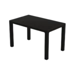 3M Plast Milano 125cmx75cm Rectangular Black Plastic Table