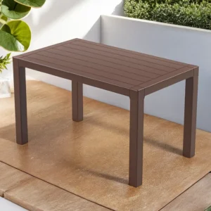 3M Plast Milano 125cmx75cm Rectangular Brown Plastic Table1a