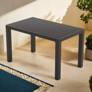 3M Plast Milano 125cmx75cm Rectangular Charcoal Grey Plastic Table1a