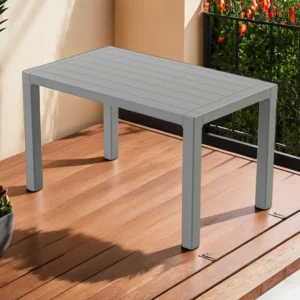 3M Plast Milano 125cmx75cm Rectangular Silver Plastic Table1a