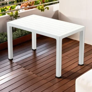 3M Plast Milano 125cmx75cm Rectangular White Plastic Table1a