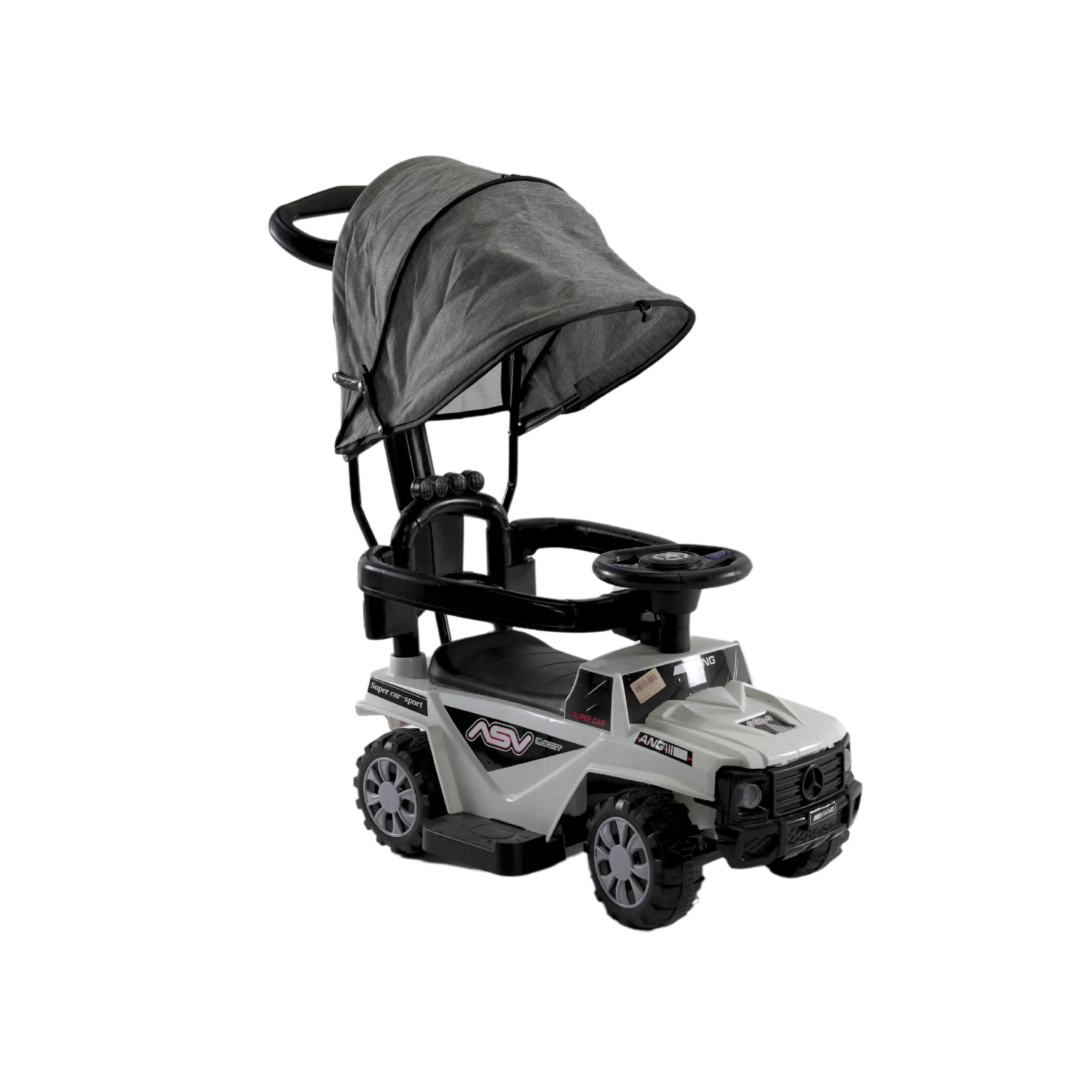 Cocar-4-Wheels-Grey-&-Black-With-Cover-&-Handle