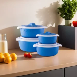 Insulated 4Pcs Blue Patterned Storage Box Set1