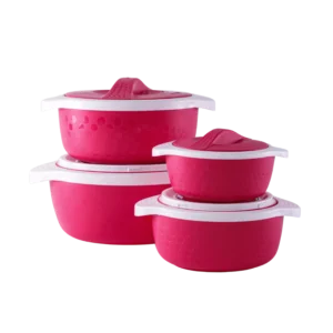 Insulated 4Pcs Fuchsia Patterned Storage Box Set
