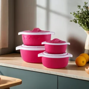 Insulated 4Pcs Fuchsia Patterned Storage Box Set1