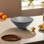 Melamine 19.5cm Grey & Black Deep Salad Bowl1