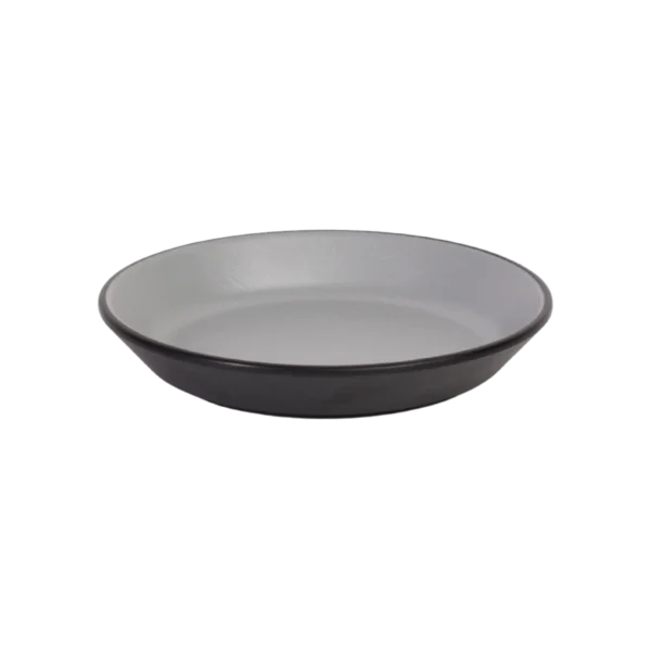 Melamine 19cm Grey & Black Deep Round Plate2