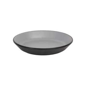Melamine 19cm Grey & Black Deep Round Plate