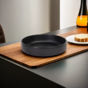 Melamine 20cm Patterned Black Deep Round Plate1