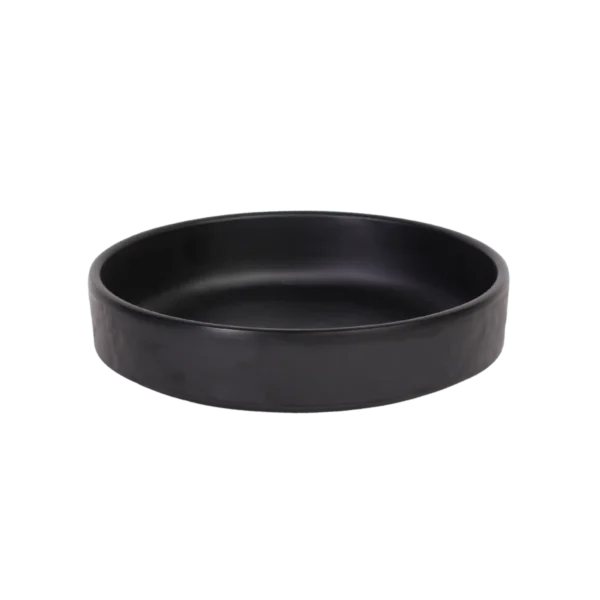 Melamine 20cm Patterned Black Deep Round Plate2