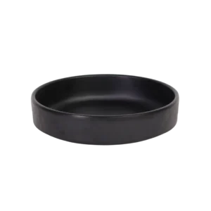 Melamine 20cm Patterned Black Deep Round Plate