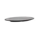 Melamine 24cm grey & black oval plate2