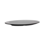 Melamine 29cm grey & black oval plate2