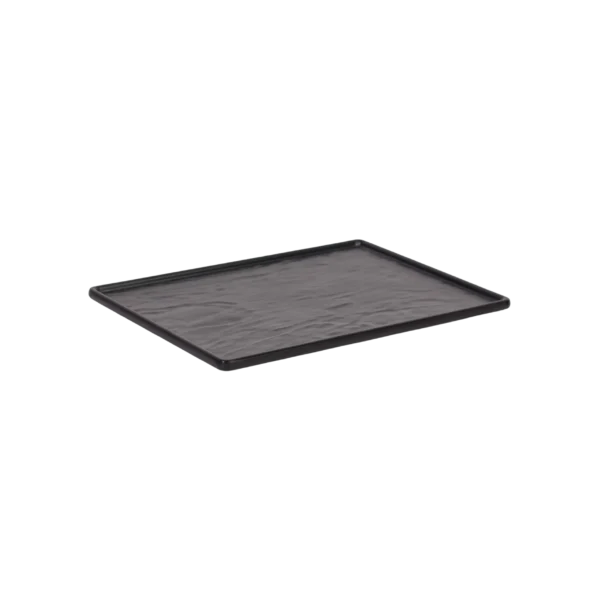 Melamine 30cm Patterned Black Rectangular Serving Plate2