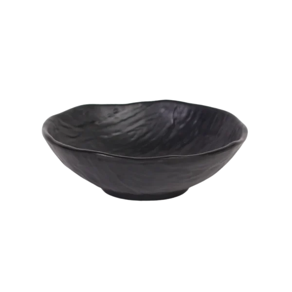 Melamine 30cm patterned black salad bowl2