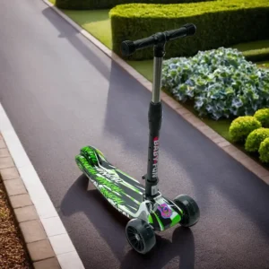 Scooter 3 Wheels Black & Green With Light1