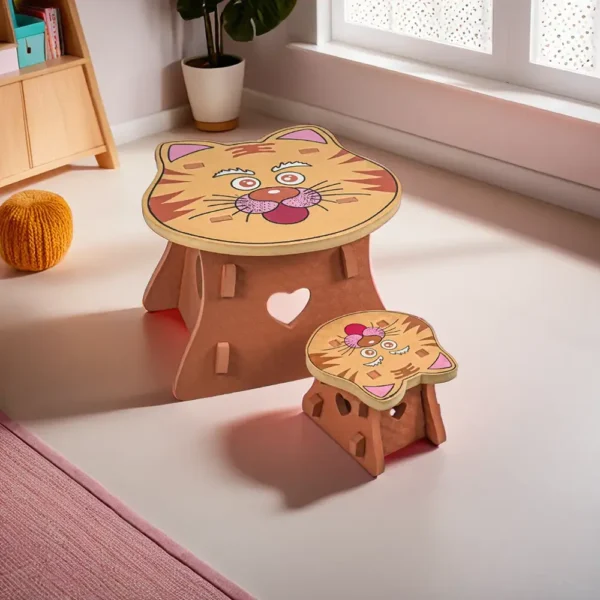 Sponge table & chair cat shaped set1