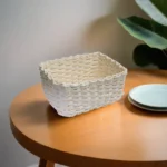 Straw 16x12x8cm White Basket1