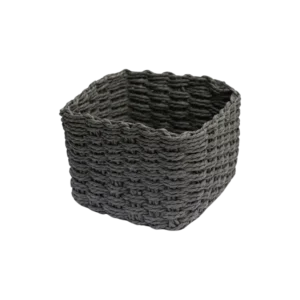 Straw 18x18x12cm Grey Basket