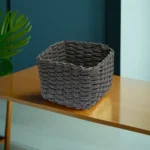 Straw 18x18x12cm Grey Basket1