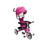 Tricycle 3 Wheels Fuchsia & Black With Cover & Handle