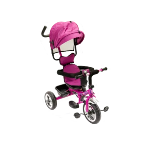 Tricycle 3 Wheels Fuchsia & Black With Cover & Handle