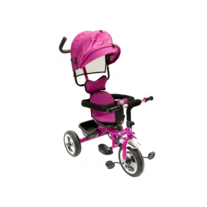 Tricycle 3-Wheels Fuchsia & Black With Cover & Handle