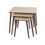 Wooden 3 Pcs Rectangular Beige Tables Set