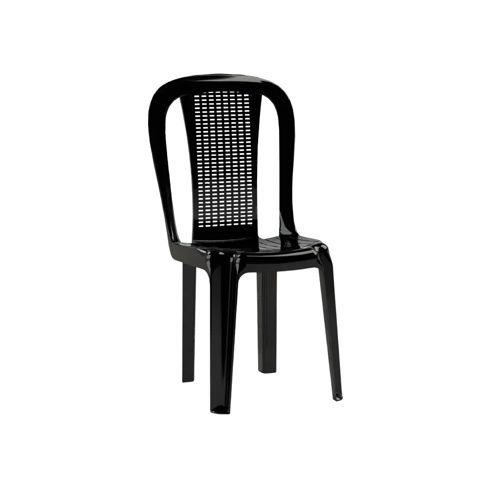 3M Plast Amira 53x41x88cm Black Plastic Armless Chair