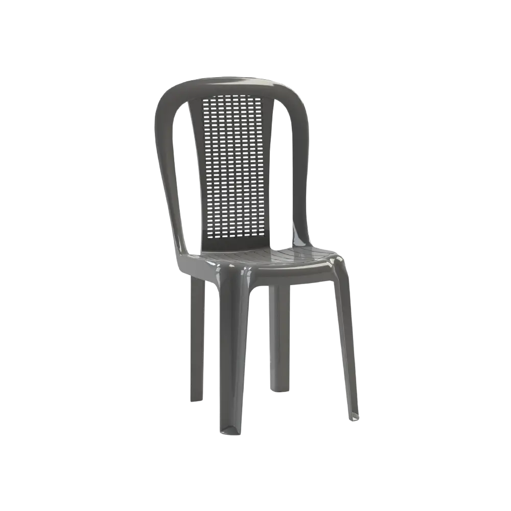 3M Plast Amira 53x41x88cm Silver Plastic Armless Chair