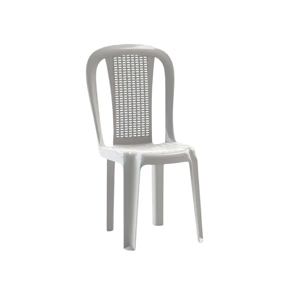 3M Plast Amira 53x41x88cm White Plastic Armless Chair