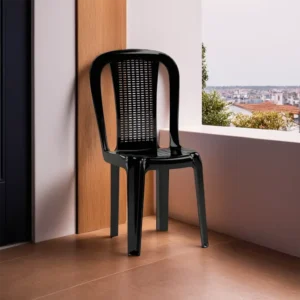 3M Plast Amira 53×41×88cm Black Plastic Armless Chair1