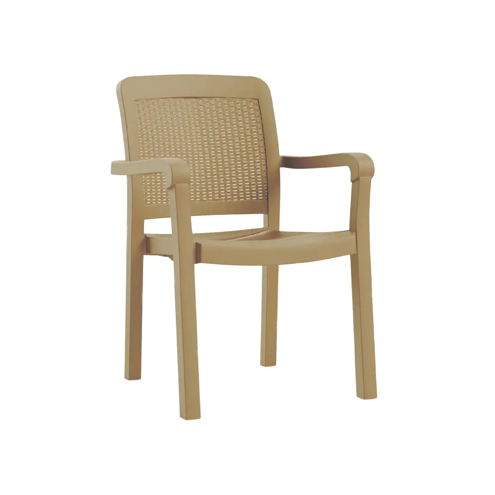 3M Plast Lord 55x59x85cm Beige Plastic Chair With Arms
