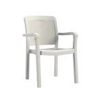 3M Plast Lord 55x59x85cm White Plastic Chair With Arms