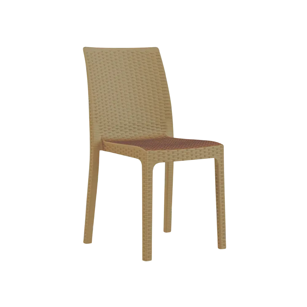 3M Plast Queen 45x55x88cm Beige Plastic Rattan Chair