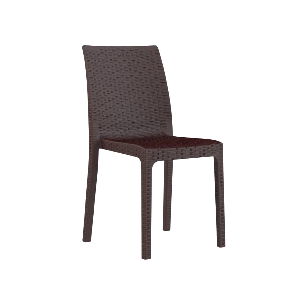 3M Plast Queen 45x55x88cm Brown Plastic Rattan Chair