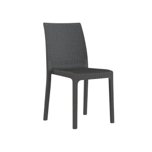 3M Plast Queen 45x55x88cm Charcoal Grey Plastic Rattan Chair