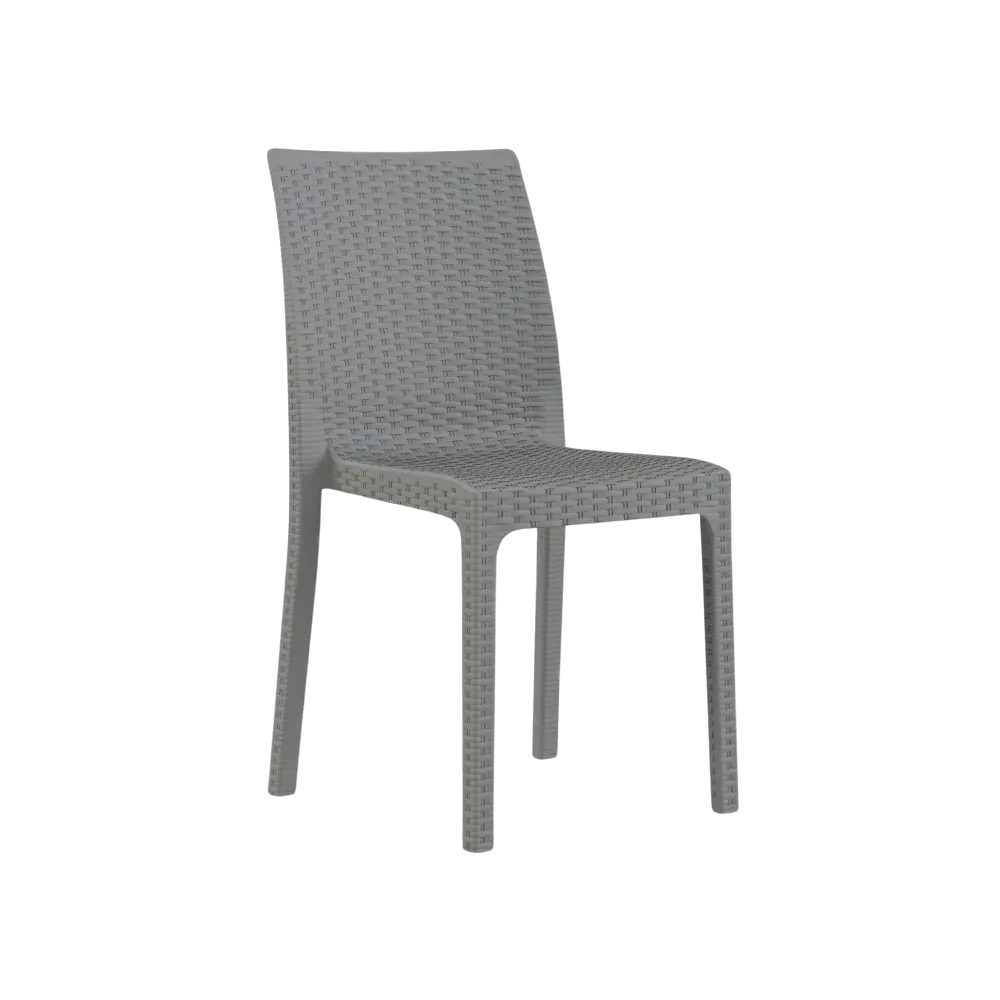 3M Plast Queen 45x55x88cm Silver Plastic Rattan Chair
