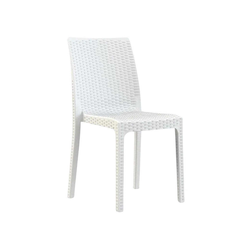 3M Plast Queen 45x55x88cm White Plastic Rattan Chair