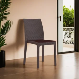 3M Plast Queen 45×55×88cm Brown Plastic Rattan Chair1