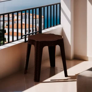 3M Plast Sephora 42×42×43cm Dark Brown Round Plastic Table1