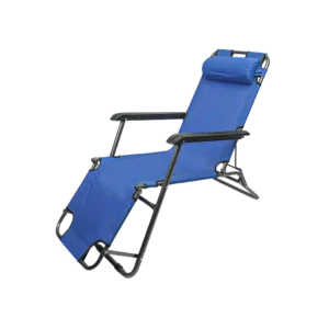 Foldable 100x50x85cm Blue Outdoor Chair With Pillow