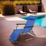 Foldable 100x50x85cm blue outdoor chair with pillow1