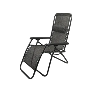 Foldable 90x45x105cm Grey Patterned Outdoor Chair With Pillow