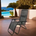 Foldable 90x45x105cm Grey Patterned Outdoor Chair With Pillowa